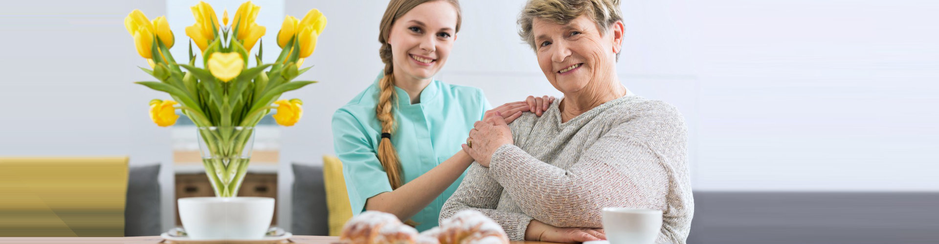 a caregiver woman and an elderly woman